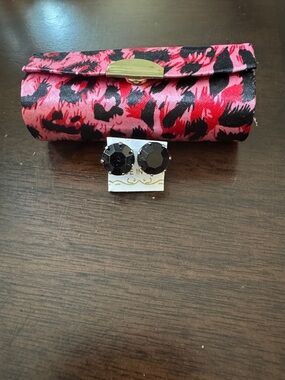 Silverfox Pink Leopard Print Compact Lipstick 💄 holder with Mirror💋 Satin